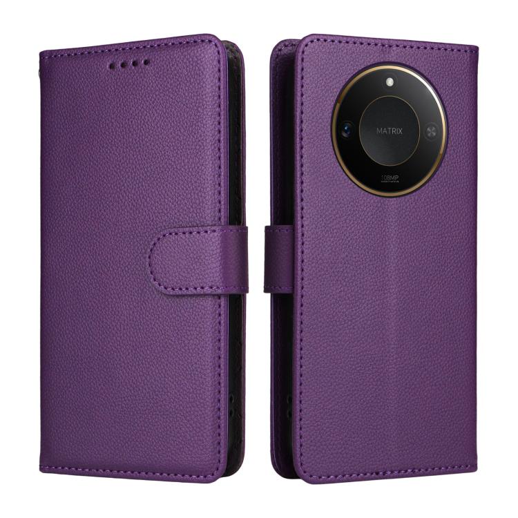 For Honor X60 5G / X9c Smart Litchi Texture RFID Blocking 3-Card Wallet Leather Phone Case