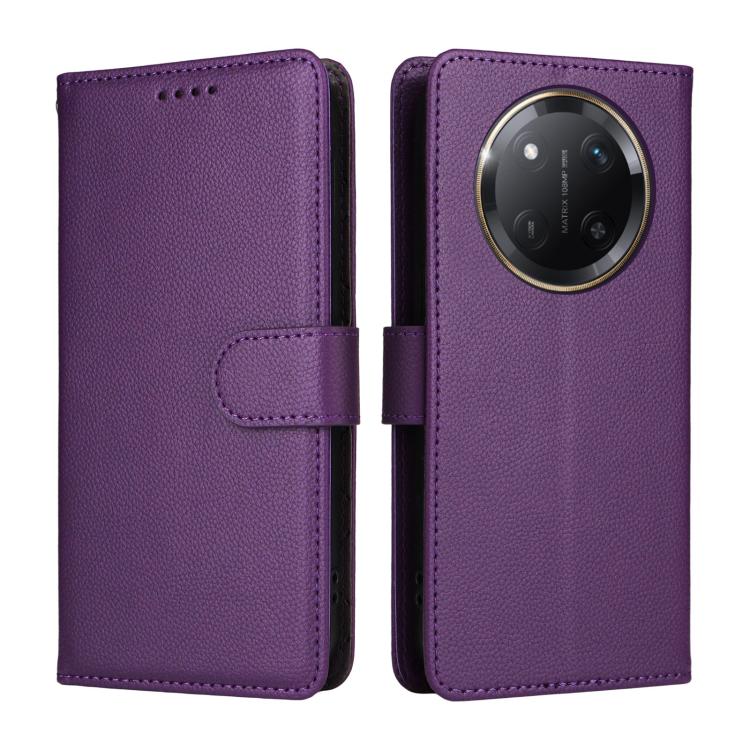 For Honor X60 Pro 5G / Magic7 Lite Litchi Texture RFID Blocking 3-Card Wallet Leather Phone Case