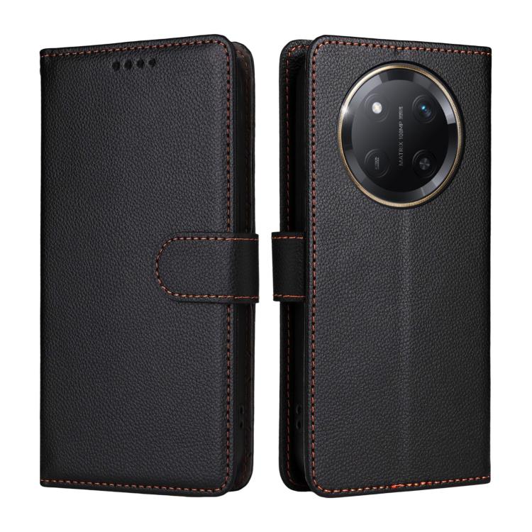 For Honor X60 Pro 5G / Magic7 Lite Litchi Texture RFID Blocking 3-Card Wallet Leather Phone Case