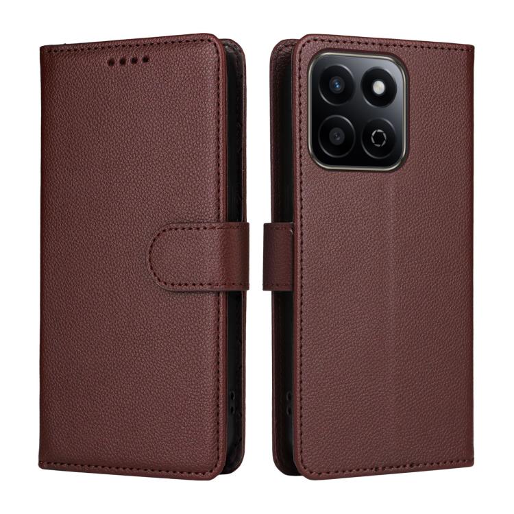 For Honor Play 60 Plus 5G / X7c 4G Litchi Texture RFID Blocking 3-Card Wallet Leather Phone Case