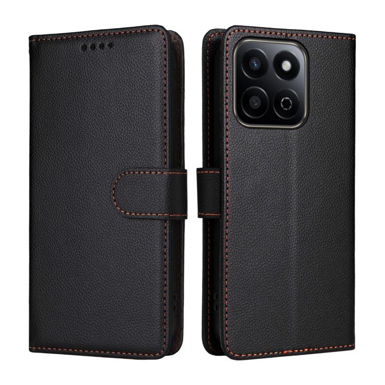 For Honor Play 60 Plus 5G / X7c 4G Litchi Texture RFID Blocking 3-Card Wallet Leather Phone Case