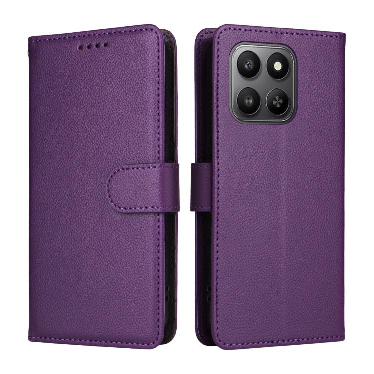 For Honor 400 Smart 5G / X7d 4G Litchi Texture RFID Blocking 3-Card Wallet Leather Phone Case