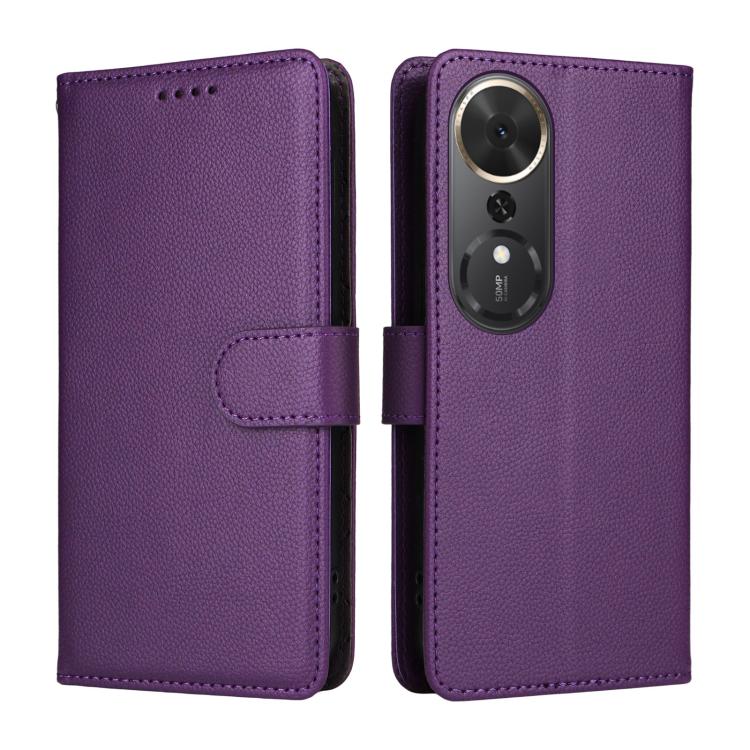 For Honor Play 70 Plus 5G Litchi Texture RFID Blocking 3-Card Wallet Leather Phone Case