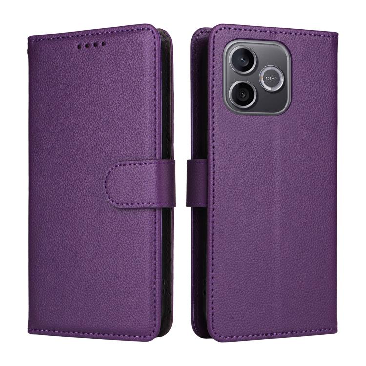 For Honor 600 Lite Global Litchi Texture RFID Blocking 3-Card Wallet Leather Phone Case