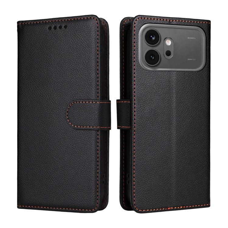 For Honor 600 Global / 600 Pro Global Litchi Texture RFID Blocking 3-Card Wallet Leather Phone Case