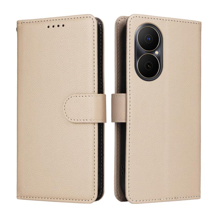 For Huawei Enjoy 80 4G Litchi Texture RFID Blocking 3-Card Wallet Leather Phone Case