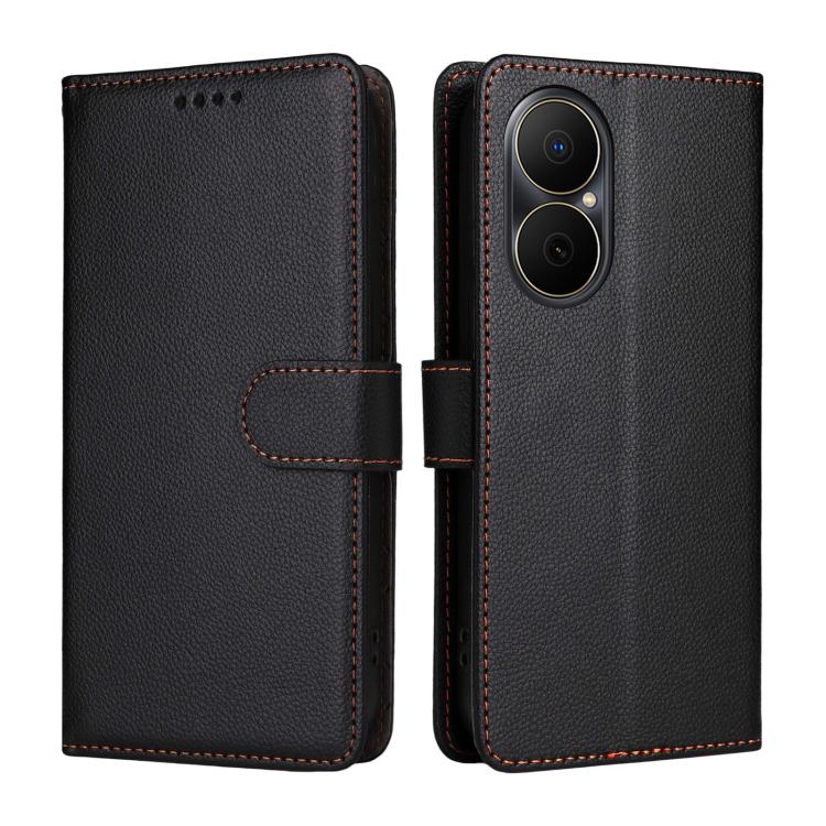 For Huawei Enjoy 80 4G Litchi Texture RFID Blocking 3-Card Wallet Leather Phone Case