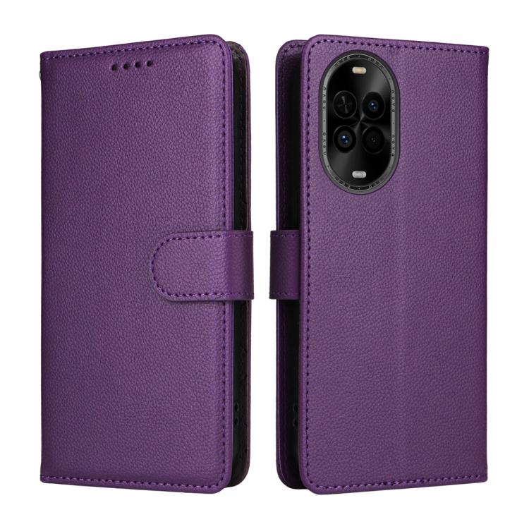 For Huawei nova 14 Lite Litchi Texture RFID Blocking 3-Card Wallet Leather Phone Case