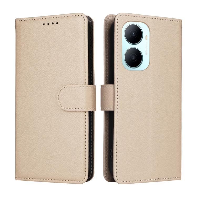 For Huawei Enjoy 80 Plus Litchi Texture RFID Blocking 3-Card Wallet Leather Phone Case