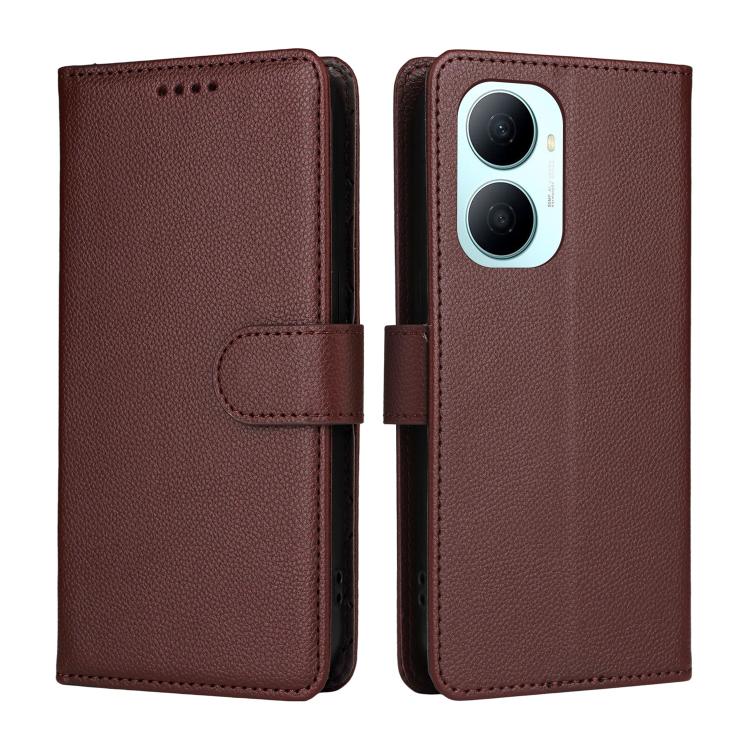 For Huawei Enjoy 80 Plus Litchi Texture RFID Blocking 3-Card Wallet Leather Phone Case