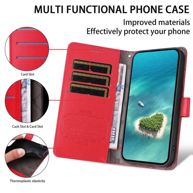 For Huawei Enjoy 80 Plus Litchi Texture RFID Blocking 3-Card Wallet Leather Phone Case