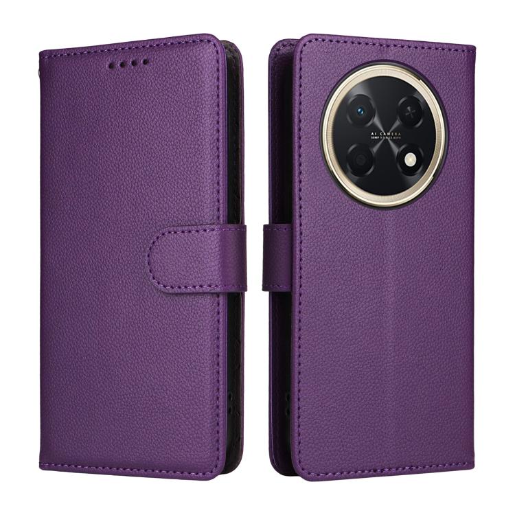 For Huawei Enjoy 90 Pro Max 5G Litchi Texture RFID Blocking 3-Card Wallet Leather Phone Case
