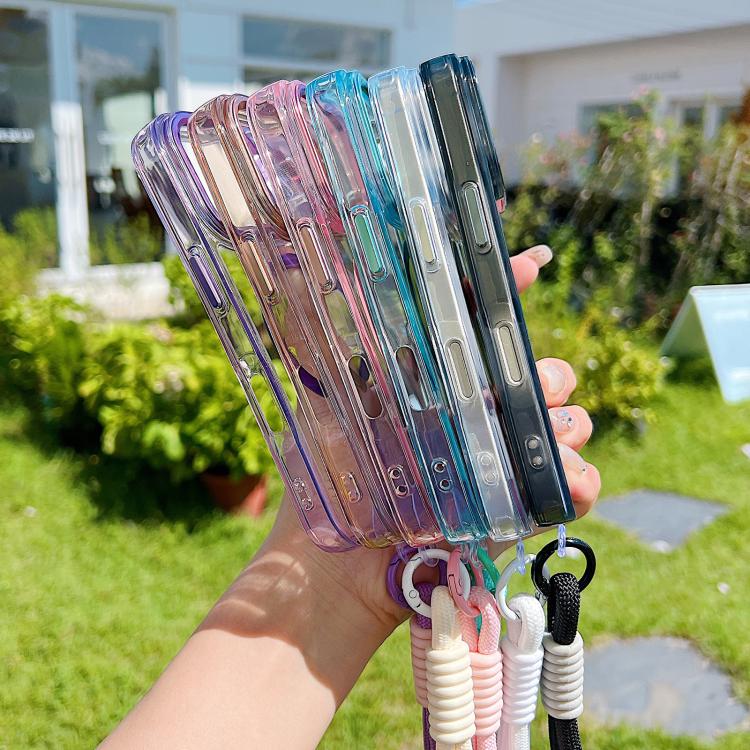 For iPhone 17 Pro MagSafe Magnetic Clear Phone Case with Wrist Strap