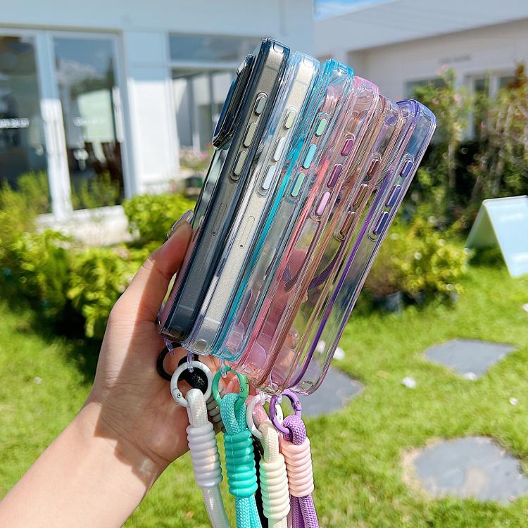 For iPhone 17 Pro MagSafe Magnetic Clear Phone Case with Wrist Strap