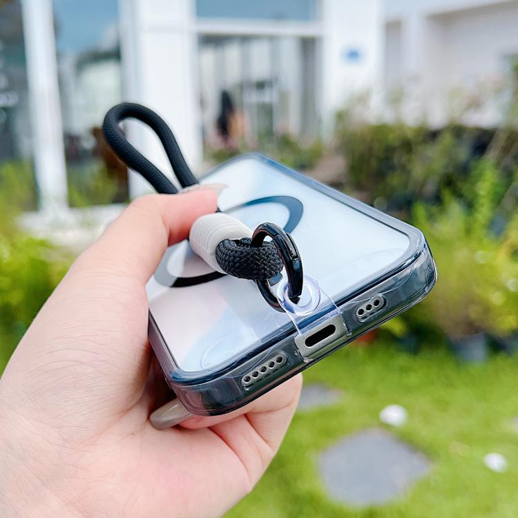 For iPhone 17 MagSafe Magnetic Clear Phone Case with Wrist Strap