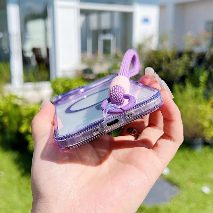 For iPhone Air MagSafe Magnetic Clear Phone Case with Wrist Strap