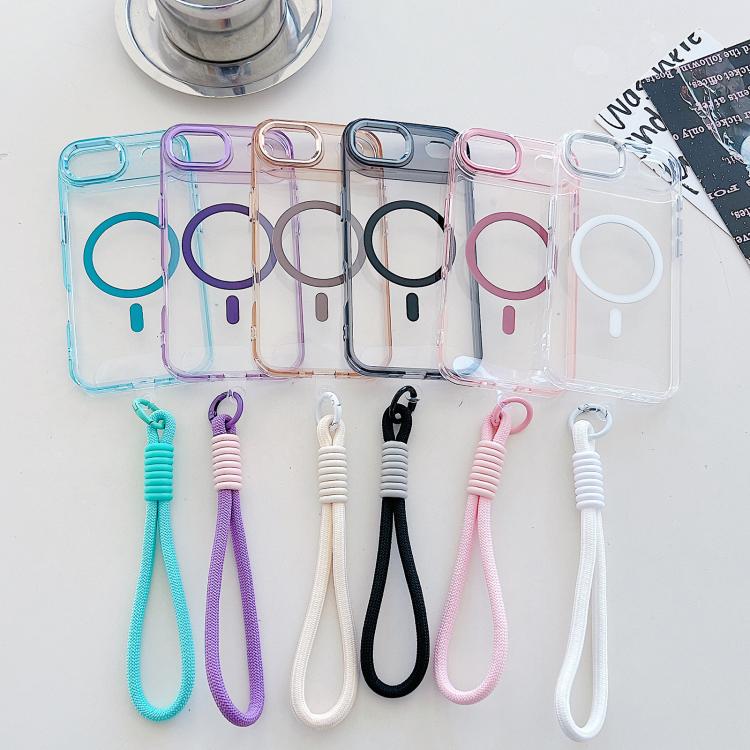 For iPhone Air MagSafe Magnetic Clear Phone Case with Wrist Strap