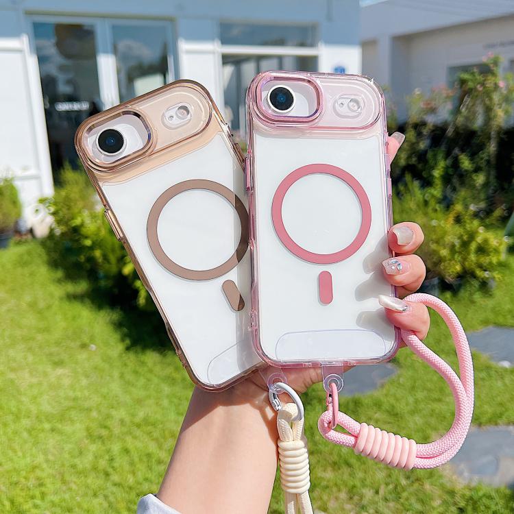 For iPhone Air MagSafe Magnetic Clear Phone Case with Wrist Strap