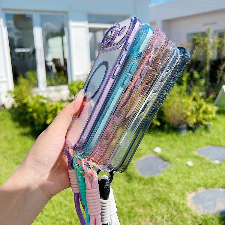 For iPhone Air MagSafe Magnetic Clear Phone Case with Wrist Strap