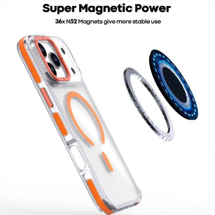 For iPhone 17 Pro Max Dual-Color Clear Acrylic Hybrid TPU MagSafe Phone Case