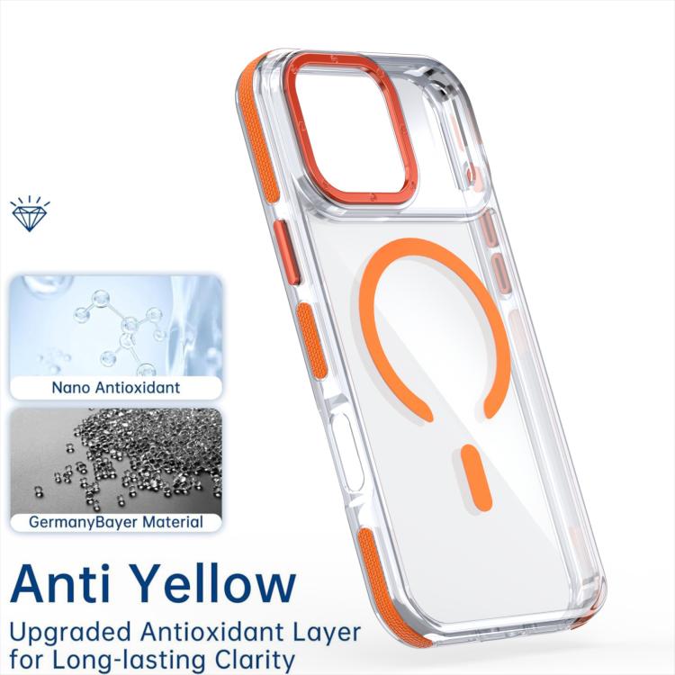For iPhone 17 Pro Dual-Color Clear Acrylic Hybrid TPU MagSafe Phone Case
