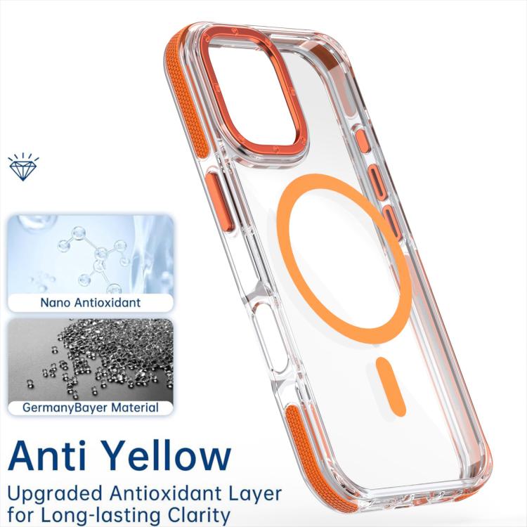 For iPhone 17 Dual-Color Clear Acrylic Hybrid TPU MagSafe Phone Case