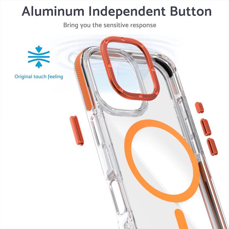 For iPhone 17 Dual-Color Clear Acrylic Hybrid TPU MagSafe Phone Case