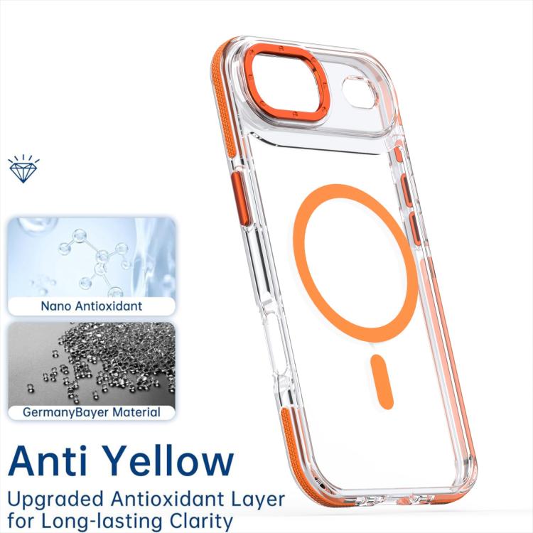For iPhone Air Dual-Color Clear Acrylic Hybrid TPU MagSafe Phone Case