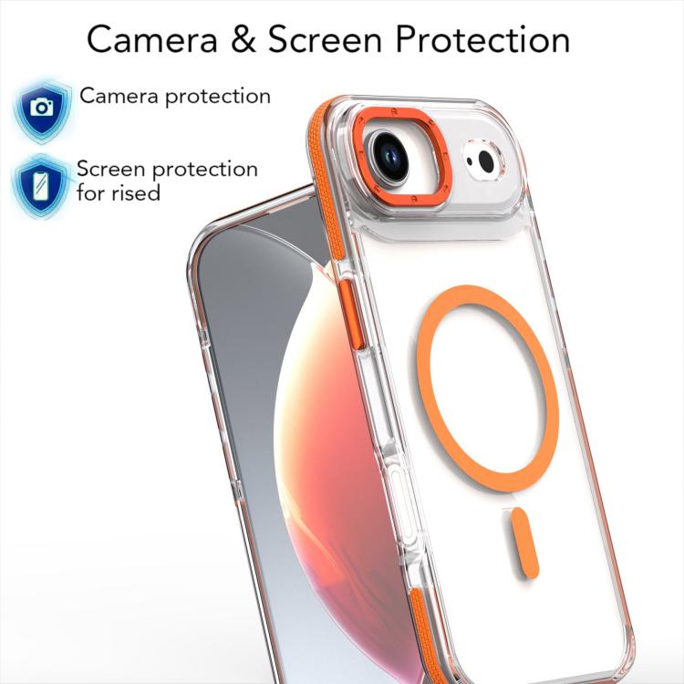 For iPhone Air Dual-Color Clear Acrylic Hybrid TPU MagSafe Phone Case