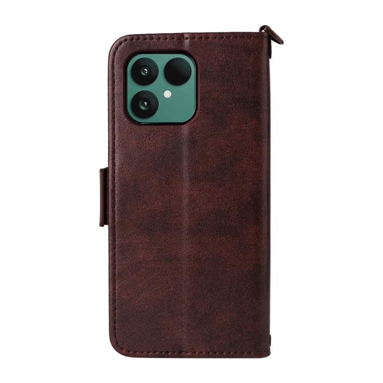 For Fairphone 6 Multi-card Slots Crossbody Cowhide Leather Phone Case