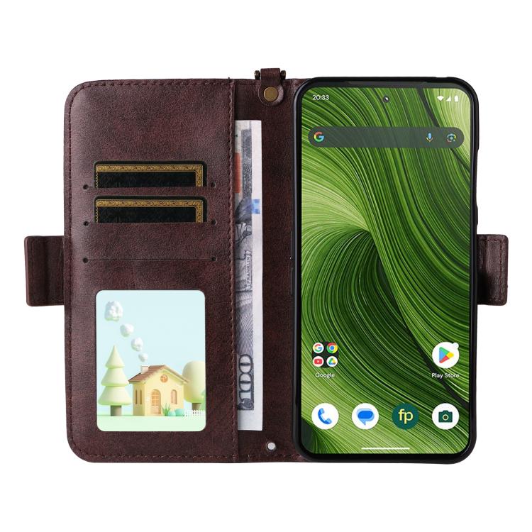 For Fairphone 6 Multi-card Slots Crossbody Cowhide Leather Phone Case