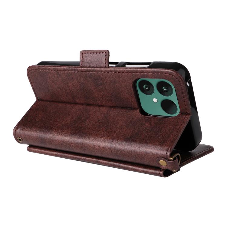 For Fairphone 6 Multi-card Slots Crossbody Cowhide Leather Phone Case