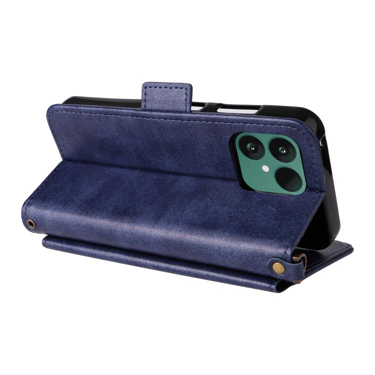 For Fairphone 6 Multi-card Slots Crossbody Cowhide Leather Phone Case