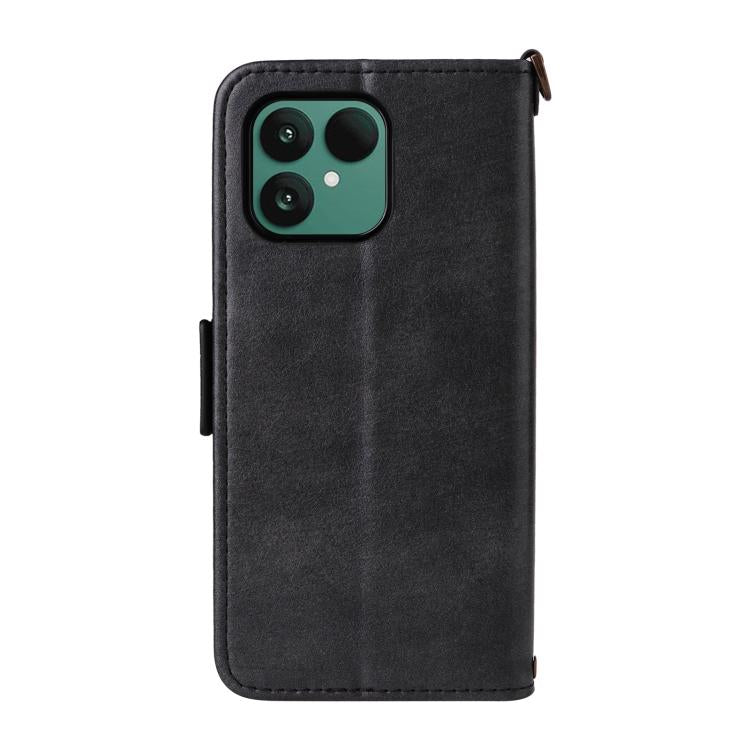 For Fairphone 6 Multi-card Slots Crossbody Cowhide Leather Phone Case