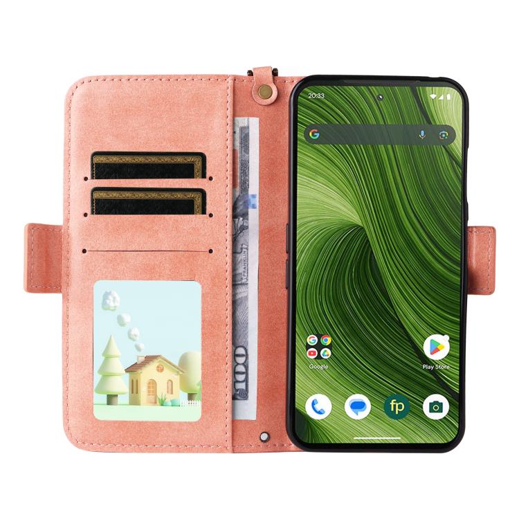 For Fairphone 6 Multi-card Slots Crossbody Cowhide Leather Phone Case