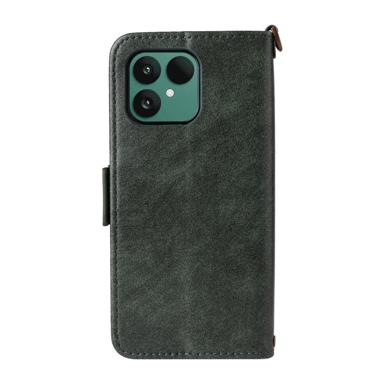 For Fairphone 6 Multi-card Slots Crossbody Cowhide Leather Phone Case