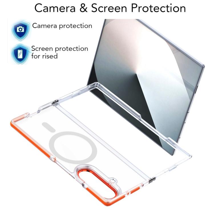 For Samsung Galaxy Z Fold7 5G Dual-Color Clear Acrylic Hybrid TPU MagSafe Phone Case