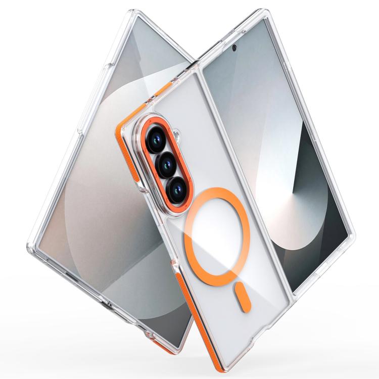 For Samsung Galaxy Z Fold7 5G Dual-Color Clear Acrylic Hybrid TPU MagSafe Phone Case