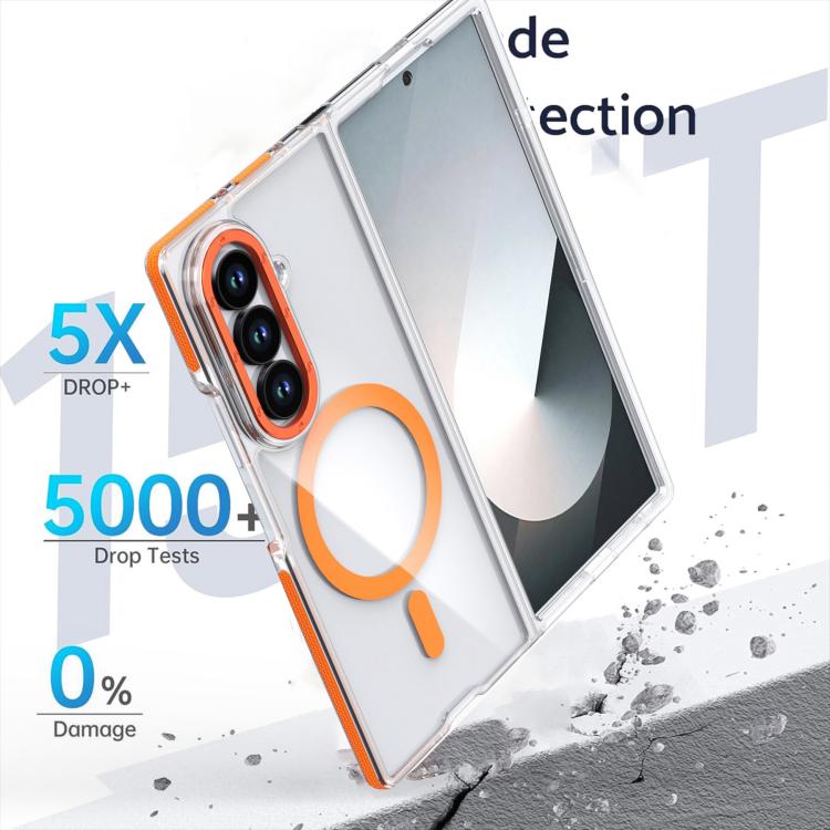 For Samsung Galaxy Z Fold7 5G Dual-Color Clear Acrylic Hybrid TPU MagSafe Phone Case