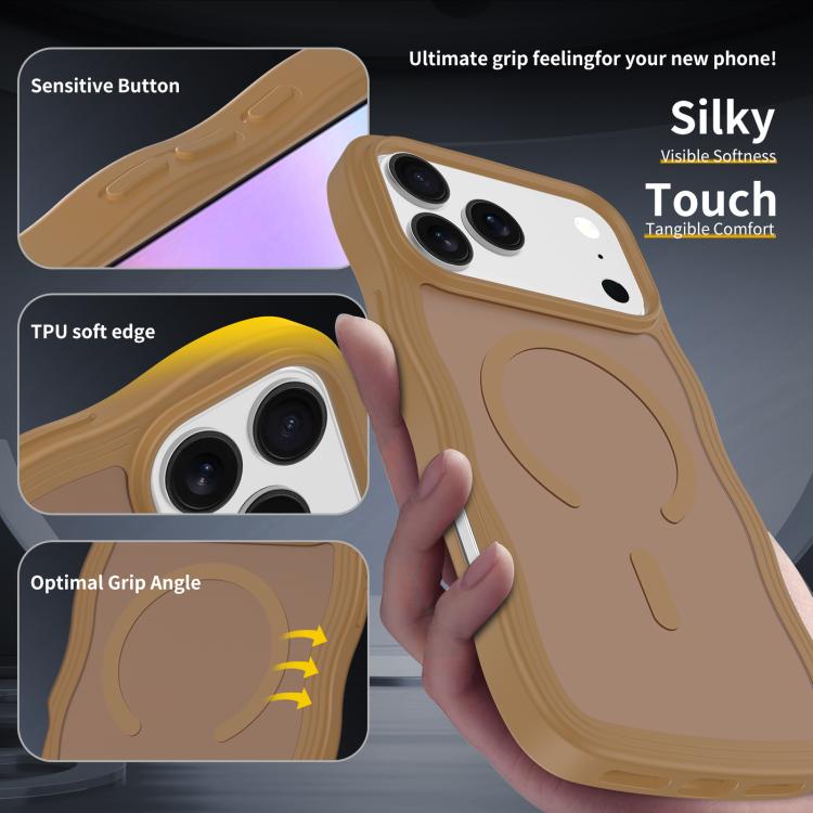 For iPhone 17 Pro Max Skin Feel Wave Texture MagSafe Phone Case