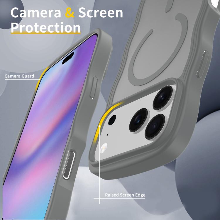 For iPhone 17 Pro Max Skin Feel Wave Texture MagSafe Phone Case