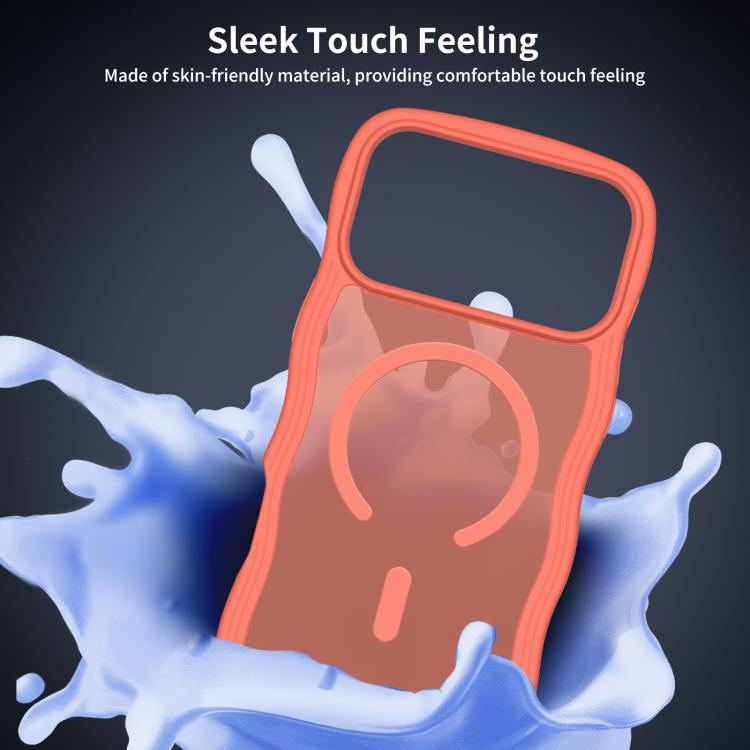For iPhone 17 Pro Max Skin Feel Wave Texture MagSafe Phone Case