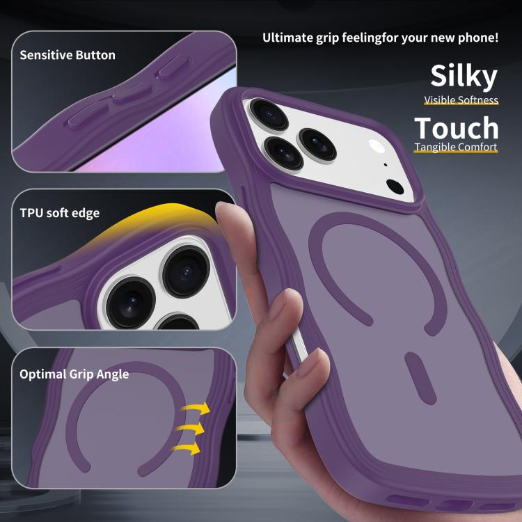 For iPhone 17 Pro Skin Feel Wave Texture MagSafe Phone Case