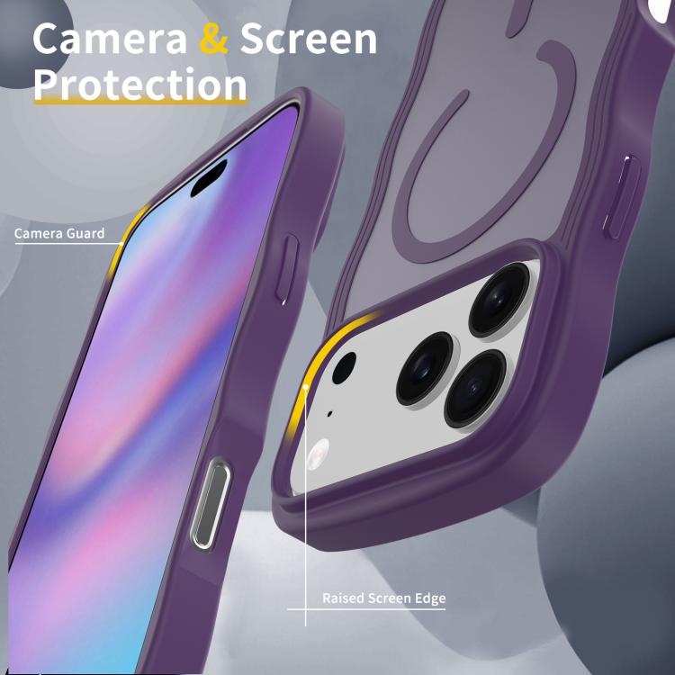 For iPhone 17 Pro Skin Feel Wave Texture MagSafe Phone Case