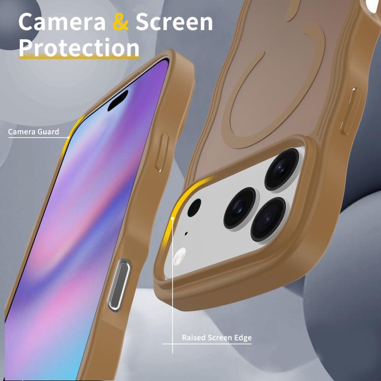 For iPhone 17 Pro Skin Feel Wave Texture MagSafe Phone Case