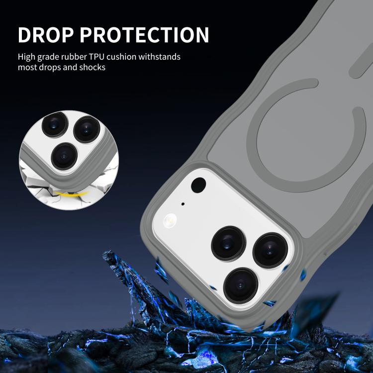 For iPhone 17 Pro Skin Feel Wave Texture MagSafe Phone Case