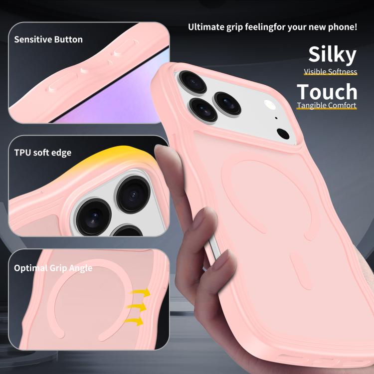For iPhone 17 Pro Skin Feel Wave Texture MagSafe Phone Case