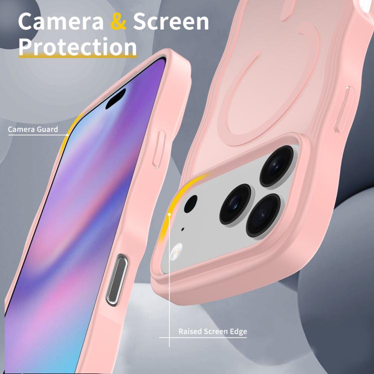For iPhone 17 Pro Skin Feel Wave Texture MagSafe Phone Case