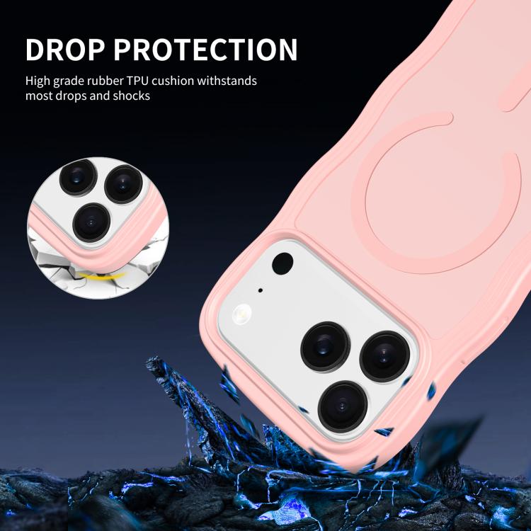 For iPhone 17 Pro Skin Feel Wave Texture MagSafe Phone Case