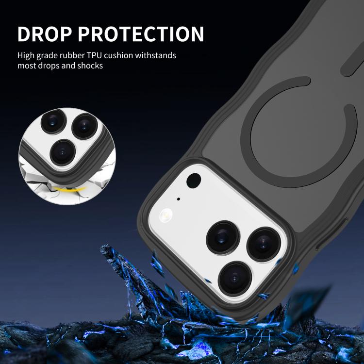 For iPhone 17 Pro Skin Feel Wave Texture MagSafe Phone Case